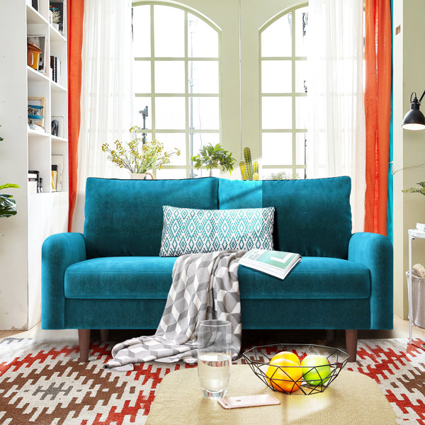 Turquoise on sale leather loveseat